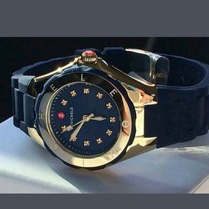 Brand NWT Michele navy and gold ladies watch